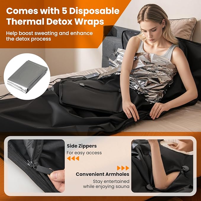 COSTWAY Infrared Sauna Blanket, Portable Full-Body Personal Sauna - Image 6
