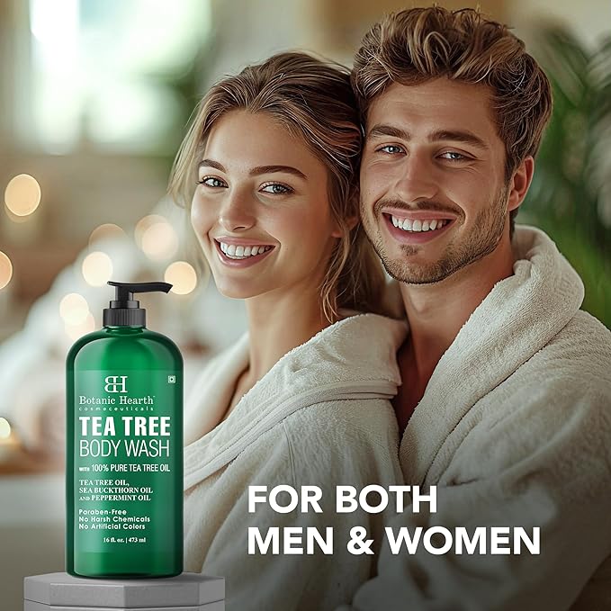 Botanic Hearth Tea Tree Body Wash -16 fl oz- All-Natural & Odor-Control Shower - Image 4