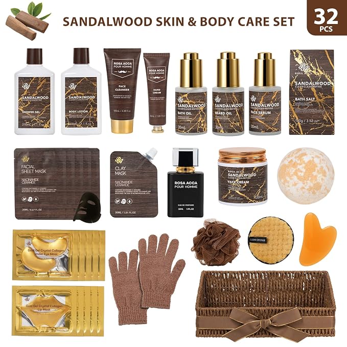 Sandalwood 32 Pcs Bath & Body Gift Basket - Image 2