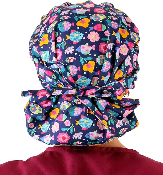 Sparkling EARTH Banded Bouffant Surgical Scrub Ponytail Working Caps and by SparklingEARTH