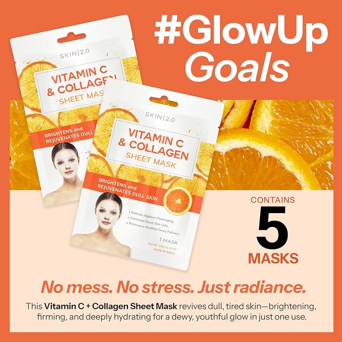 Skin 2.0 Vitamin C & Collagen Sheet Mask - Image 3
