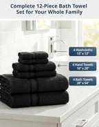 LANE LINEN 12 Piece Premium Towels - Image 4
