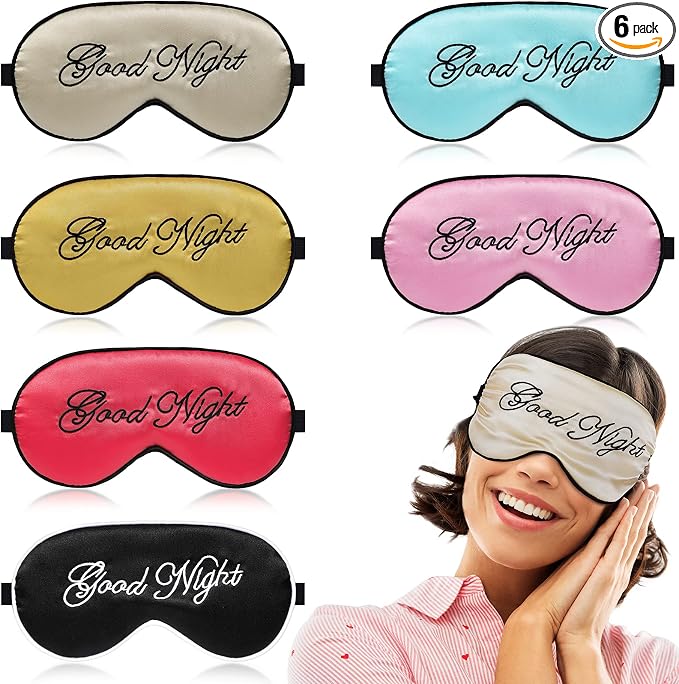 Syhood 6 Pieces Silk Sleep Eye Cover Masks Satin Eye Mask Soft Blindfold by Syhood