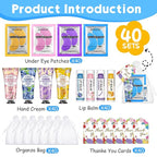 120 Pcs Spa Party Favors Set of Under Eye Patches, Bulk Hand Creams and Lip - Image 2
