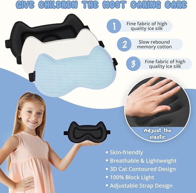 Kids Sleep Mask: 3D Contoured Cup Eye Mask, Blindfold - Image 4