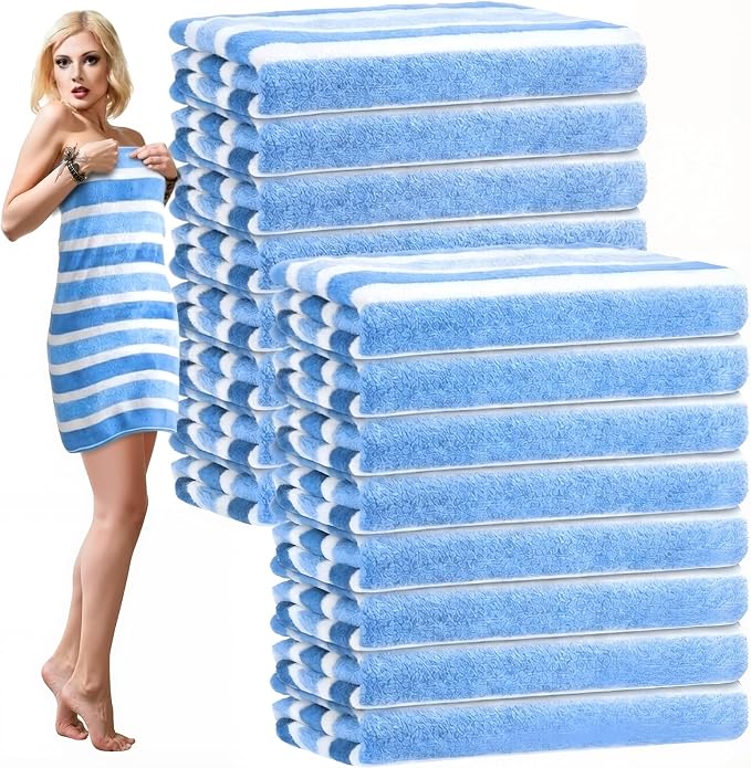SmoothNovelty 16 Pack Microfiber Bath Towels Bulk 27'' x 60'' Oversized Size by SmoothNovelty