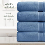 Springtree Home Luxury Bamboo Rayon Bath Towel Set of 4 | 35% Bamboo Rayon - Image 2