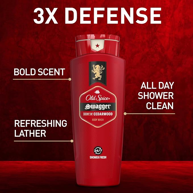 Old Spice Refreshing Body Wash for Men, 3X Defense, 24/7 Shower Fresh - Image 2