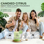 4 Pack Candied Citrus Scented Pillar Candles, Natural Essential Oils, 60H Long - Image 3
