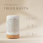 Earnest Living Essential Oil Diffuser White Ceramic Diffuser 100 ml Timers - Image 3