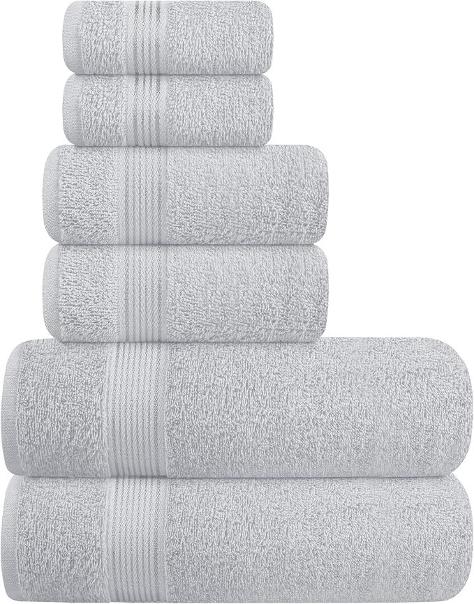 Elvana Home Ultra Soft 6 Pack Cotton Towel Set, Contains 2 Bath Towels 28x55 by Unknown