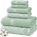 Modern Threads Botanical Vine 6-Piece 100% Cotton Towel Set – Reversible Yarn by ModernThreads