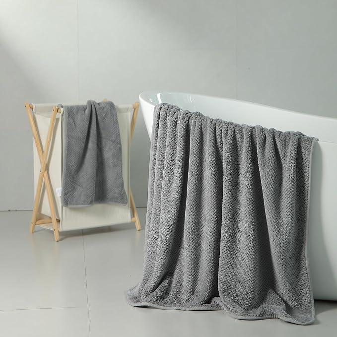 2 Pack 40"x 80" Extra Large Bath Towel Sheet Set, Oversized Bath Sheet Towels - Image 2