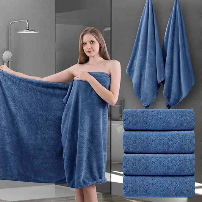 Ycosy Navy Bath Towels Set 35x70 Inches by Ycosy
