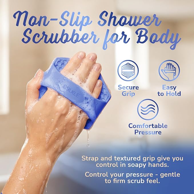 SILKLE Silicone Body Scrubber – Gentle Exfoliating Shower Scrubber - Image 4