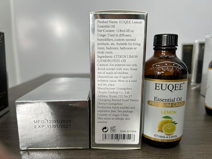 EUQEE Lemon Essential Oil with Glass Dropper, DIY Soap, Humidifier, Candle - Image 8