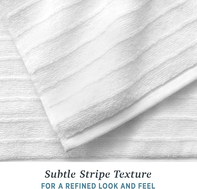 Welhome James 100% Cotton Textured Stripe Towels - Image 5