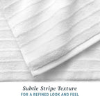 Welhome James 100% Cotton Textured Stripe Towels - Image 5