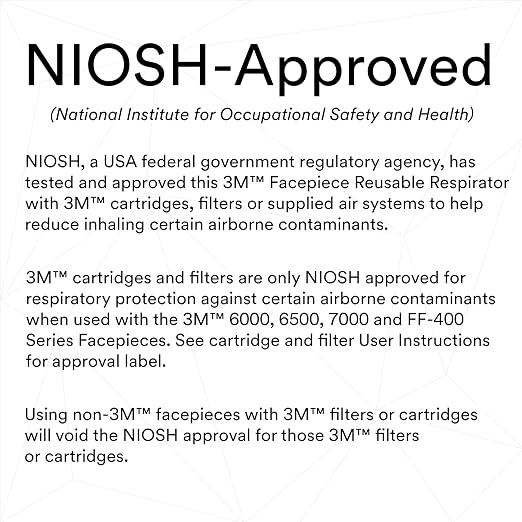 3M Half Facepiece Reusable Respirator 6100, Four-Point Harness, Comfortable Fit - Image 2