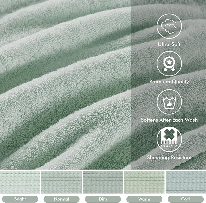 Madison Park 800GSM Bath Sheet Towel Oversized 34" x 68" 2 Pack 100% Cotton - Image 3