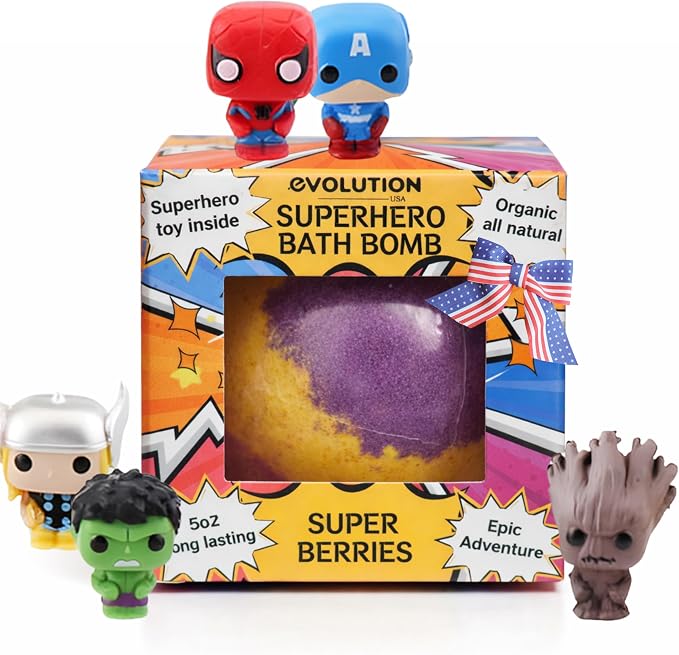 EvolutionUSA 1pc Red Epic Superhero Bath Bombs by EvolutionUSA