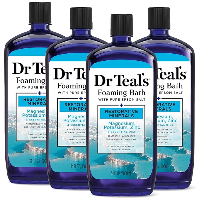 Dr Teal's Foaming Bath with Pure Epsom Salt, Restorative Minerals with Magnesium by DrTeals