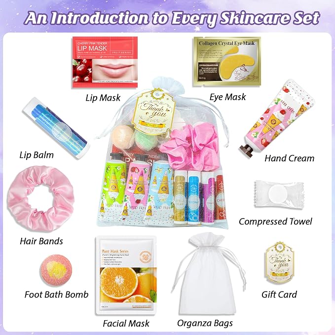 80PCS Spa Party Favors, Include Face Masks, Lip Balm, Hand Cream, Under Eye - Image 6