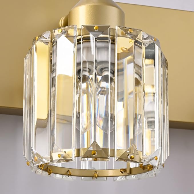 PRESDE 2 Crystal Bathroom Lights Fixtures Modern Gold Vanity Lights Fixtures - Image 7
