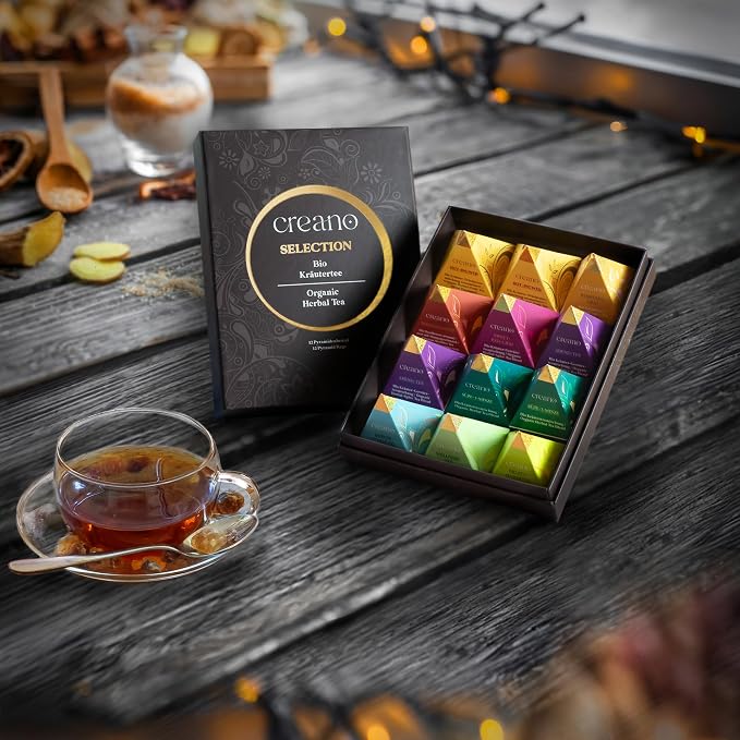 Creano Organic Herbal Tea Gift Set "Organic Herbal Tea" – 12 Pyramid Tea Bags - Image 4