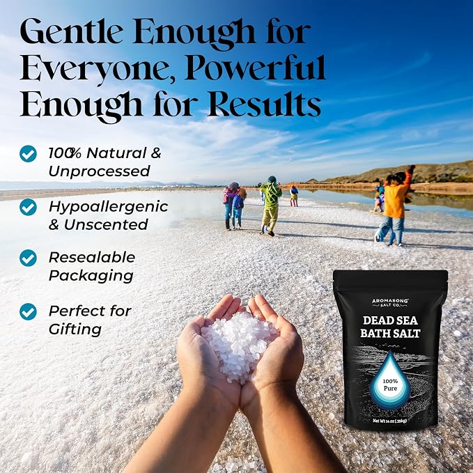 Aromasong Dead Sea Salt Bath Soak 14 OZ Pack – 100% Natural Dead Sea Salts - Image 4