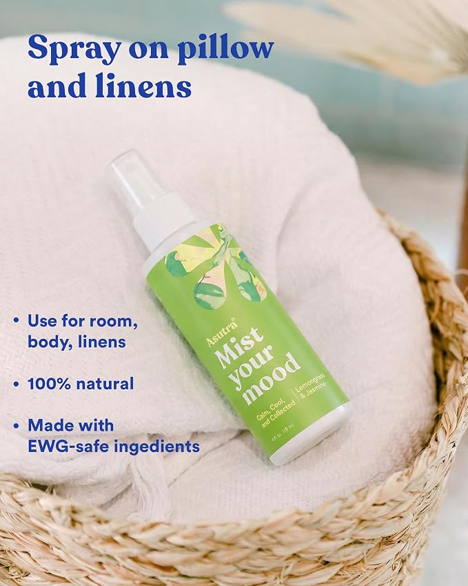 Asutra Lemongrass & Jasmine Multi-Use Natural Aromatherapy Room Spray, Calming - Image 4
