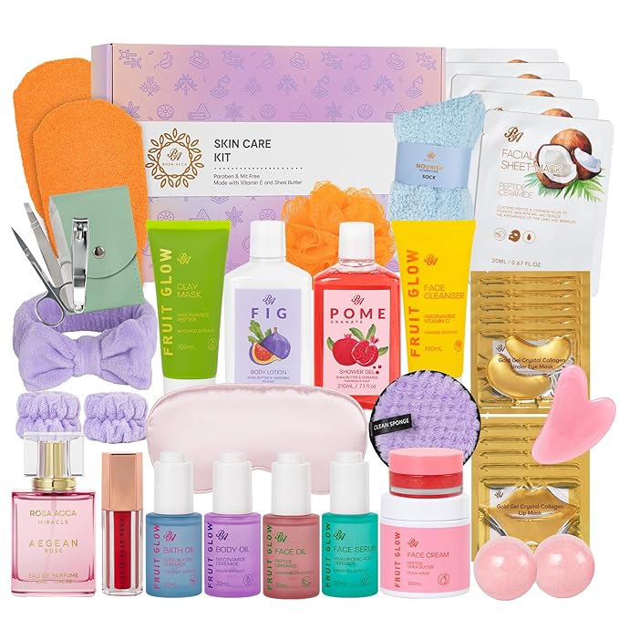 42 Pcs Mother's Day Gifts, Super Fruit Bath and Body Spa Gift Basket Set by RAROSAACCA