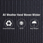 Outsunny Valet Pool Towel Rack, Waterproof PE Plastic Rattan Wicker Storage - Image 4