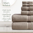 Springtree Home Luxury Bamboo Rayon Bath Towel Set 6 Piece Set | 35% Bamboo - Image 2