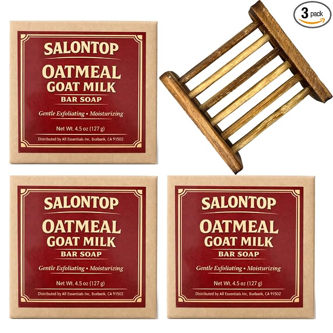 Oatmeal Goat Milk Soap Bars 3 Pack 4.25oz Each by SalonTop
