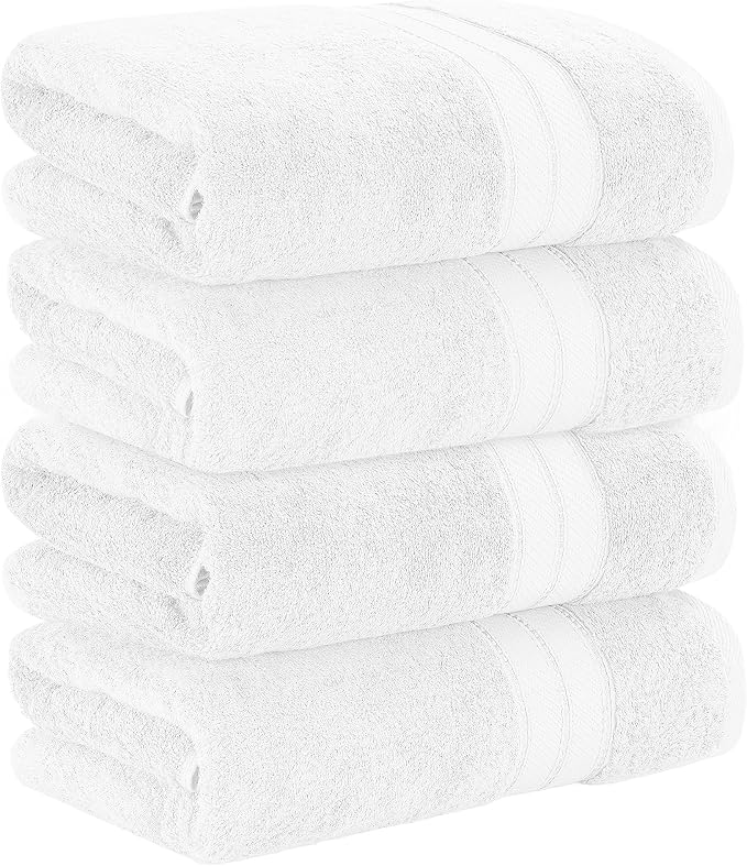 Modern Threads 4-Pack SpunLoft Bath Sheet White 35x66 - Image 3