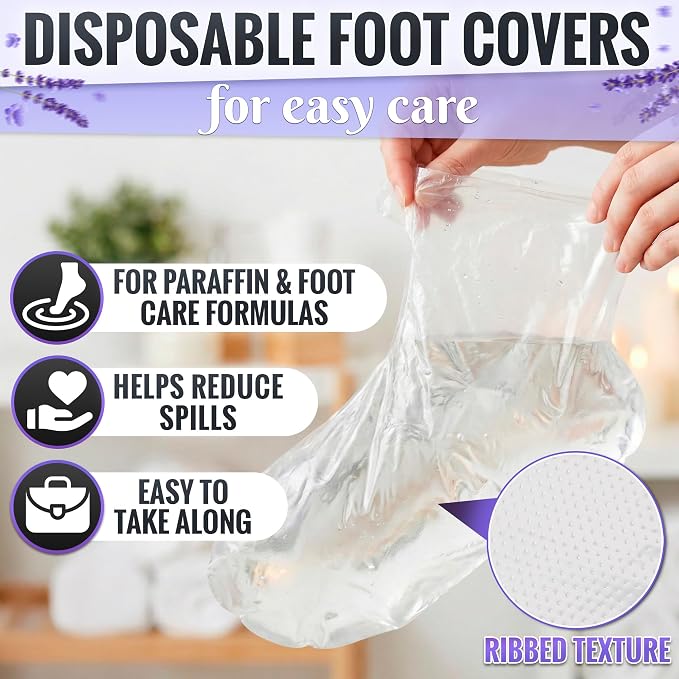 200 Pcs Plastic Socks for Moisturizing Feet – Leak-Proof Foot Gloves for - Image 5