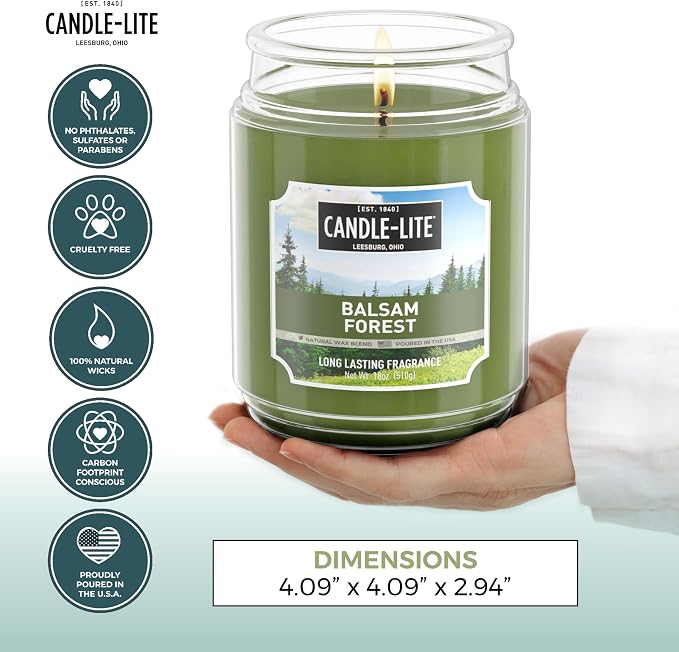 Candle-lite Fall Scented Candles, Balsam Forest Fragrance, 18 oz Jar, Proudly - Image 4
