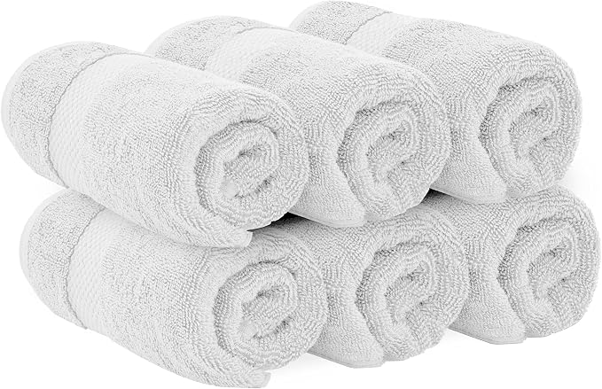 White Classic Luxury Silver Hand Towels - Image 3
