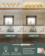 5-Light Bathroom Light Fixtures, 30 Inch Brushed Gold Vanity Light - Image 5