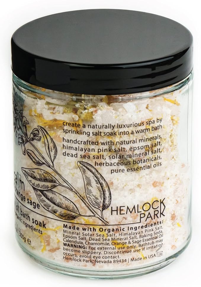 Hemlock Park Calm Essential Oil Bath Soak | Naturally Soothing Mineral Sea Salt - Image 3