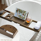 Teak Bathtub Tray | Adjustable Width Tray - Image 4