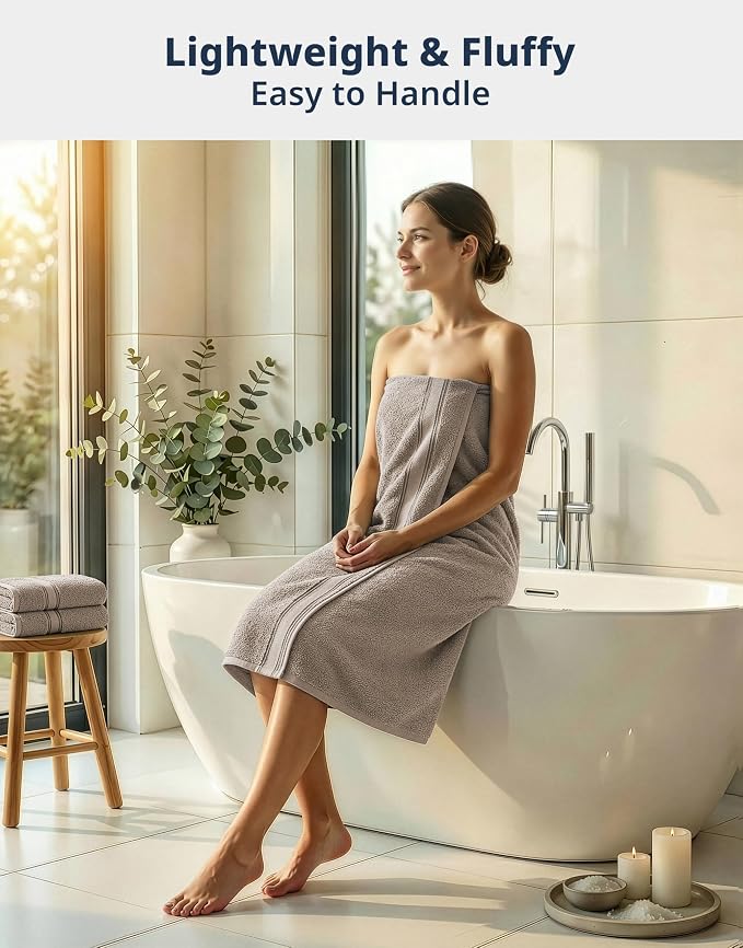 LANE LINEN 100% Cotton Bath Towels Set of 4 - Image 2