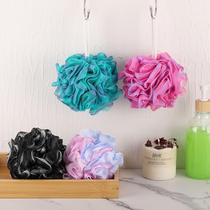 BTYMS Loofah Sponge 60 Gram Shower Pouf Bath Scrunchies Shower Puff Exfoliating - Image 5