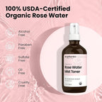 Rose Water Spray for Face & Hair – Pure USDA Organic Rosewater Toner – - Image 6