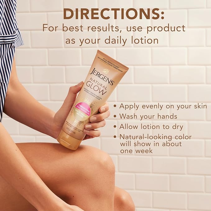 Jergens Natural Glow Self Tanner Body Lotion, Sunless Tanning, Fair to Medium - Image 8