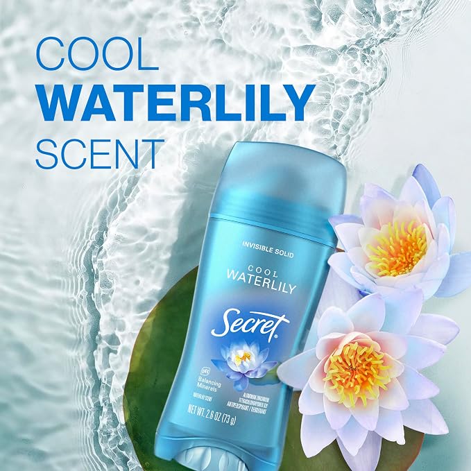 Secret Invisible Solid Antiperspirant and Deodorant, Waterlily Scent, 2.6 oz - Image 8