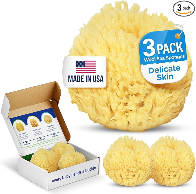 Baby Buddy Natural Bath Sponge, Ultra-Soft Sea Wool, Gentle on Baby's Skin by BabyBuddy