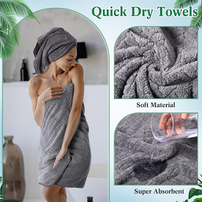 Mixweer 16 Pieces Bath Towels Sets Quick Dry Towel Set - Image 3