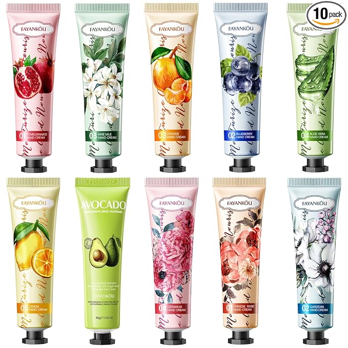 10 Pack Hand Cream for Dry Cracked Hands, Travel Size Moisturizing Mini Hand by BONNIECHOICE